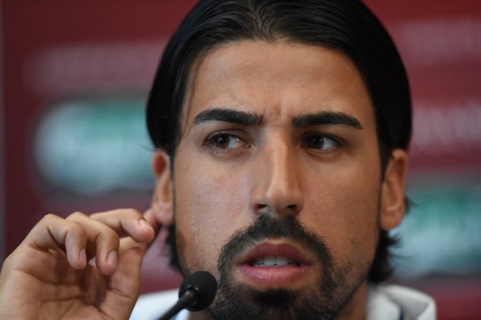 Sami Khedira bei der Pressekonferenz am 12.Juni 2015 am Vorabend zum EURO 2016 group D qualifying football match Gibraltar gegen Germany. AFP PHOTO/ FRANCISCO LEONG