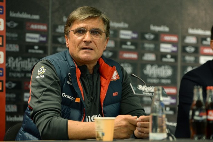 Poland´s headcoach Adam Nawalka adresses a press conference in Hamburg on May 12, 2014 on the eve of a friendly football match of Germany vs Poland. AFP PHOTO / PATRIK STOLLARZ