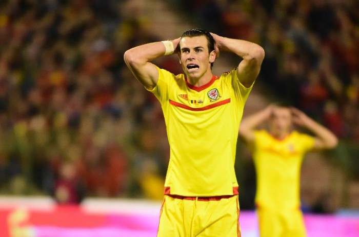 Gareth Bale, Superstar aus Wales beim Gruppe B Euro 2016 qualifying match zwischen Belgien und Walesam 16.November 2014. AFP PHOTO/Emmanuel Dunand