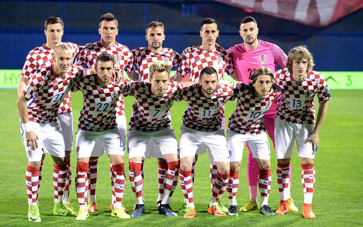 Kroatiens Nationalmannschaft gegen die Ukraine in Zagreb am 24.März 2017. / AFP PHOTO / STRINGER