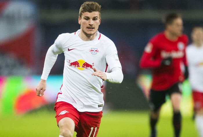 Leipzig's Stürmer Timo Werner in der Bundesliga am 21.Januar 2017./ AFP PHOTO / ROBERT MICHAEL