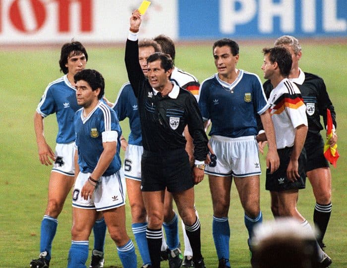 Diego Maradona im WM-Finale am 08.Juli 1990 gegen Deutschland. Namensgeber von Diego Demme. AFP PHOTO / AFP PHOTO / STAFF