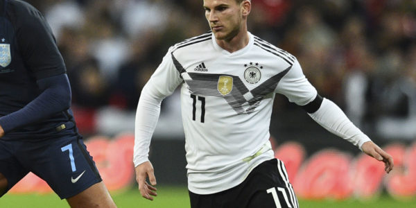 Timo Werner im neuen Deutschland Trikot 2018 mit der Rückennummer 11 gegen England im Herbst 2017. (Foto aFP)