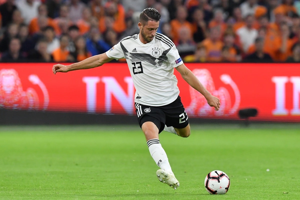 Mark Uth in seinem 1.Länderspiel am 13. Oktober 2018 in der Johan Crujiff ArenA in Amsterdam. (Photo by EMMANUEL DUNAND / AFP)