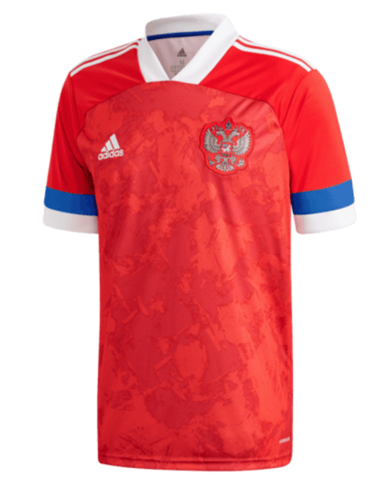 Das neue Heimtrikot von Russland in rot von adidas.