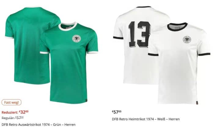 Deutschland Trikot bei der WM 1974 Adidas Retro