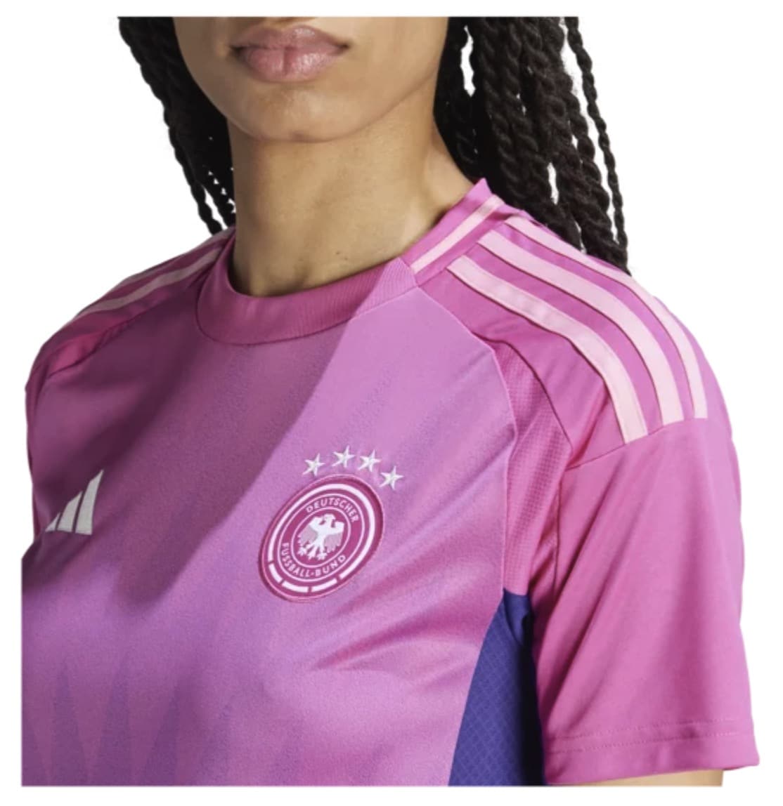 Das neue pink-lila Auswärtstrikot EM 2024 für die Frau