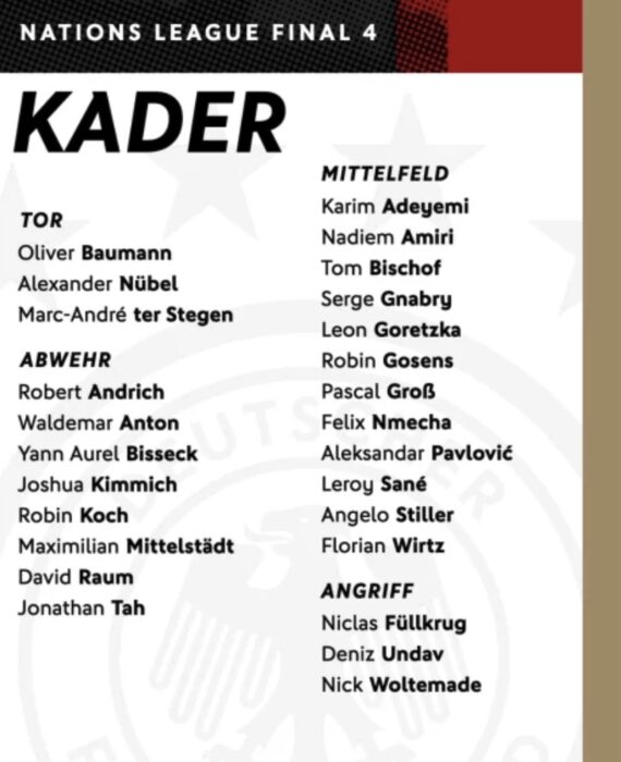 Final Four mit Überraschungen: Nagelsmanns mutiger DFB-Kader zwischen Umbruch und Vision