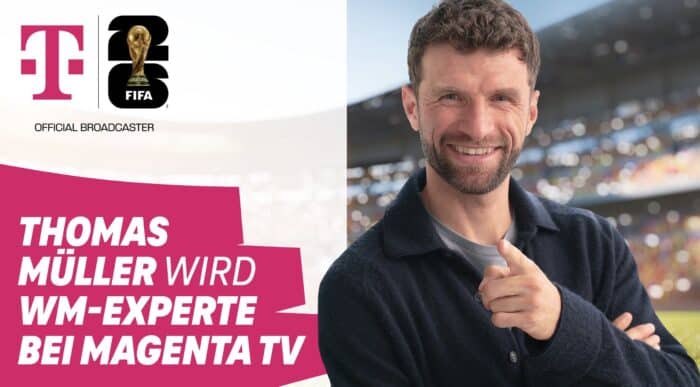 Exklusiv zur WM 2026: Thomas Müller kommentiert für MagentaTV. Alle Spiele live mit Expertenanalysen vom Profi.