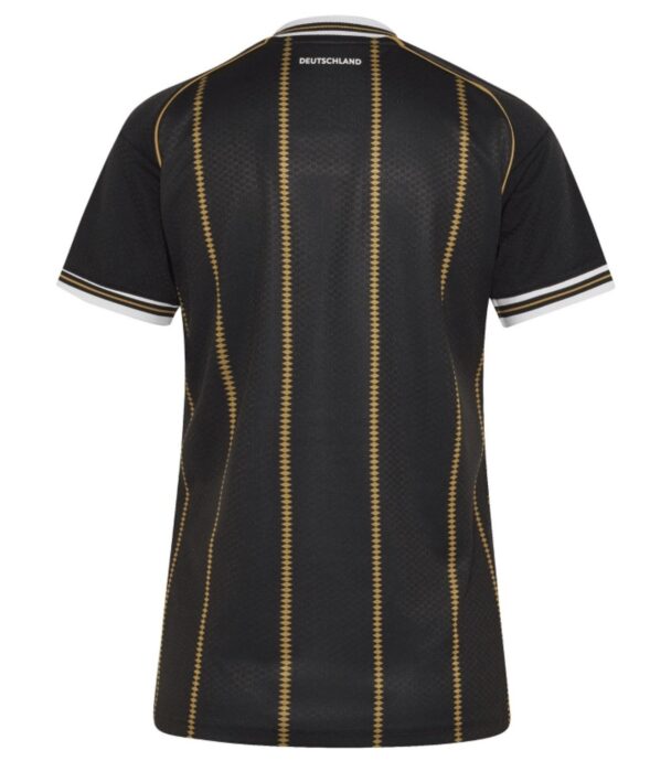 Die Rückseite des schwarzen DFB Trikots 2026 für Damen mit Platz für Name und Rückennummer. Das Trikot ist seit dem 26. September vorbestellbar. (Bild: adidas)